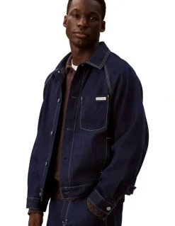 Calvin Klein Jeans Denim Darted Workwear Jacket in Shuriken Rinse