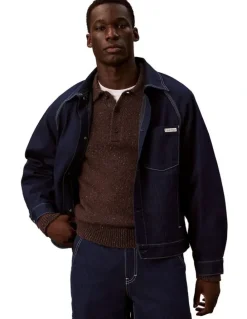 Calvin Klein Jeans Denim Darted Workwear Jacket in Shuriken Rinse