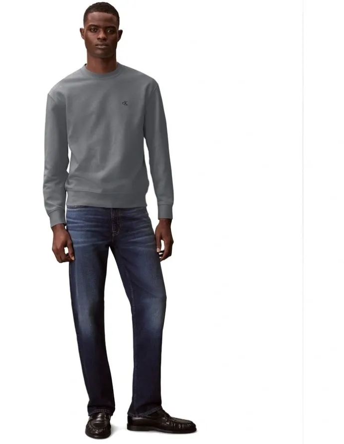 Calvin Klein Jeans Long sleeves 350 Terry Monogram Crew neck Sweatshirt in Grey