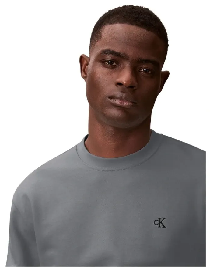 Calvin Klein Jeans Long sleeves 350 Terry Monogram Crew neck Sweatshirt in Grey