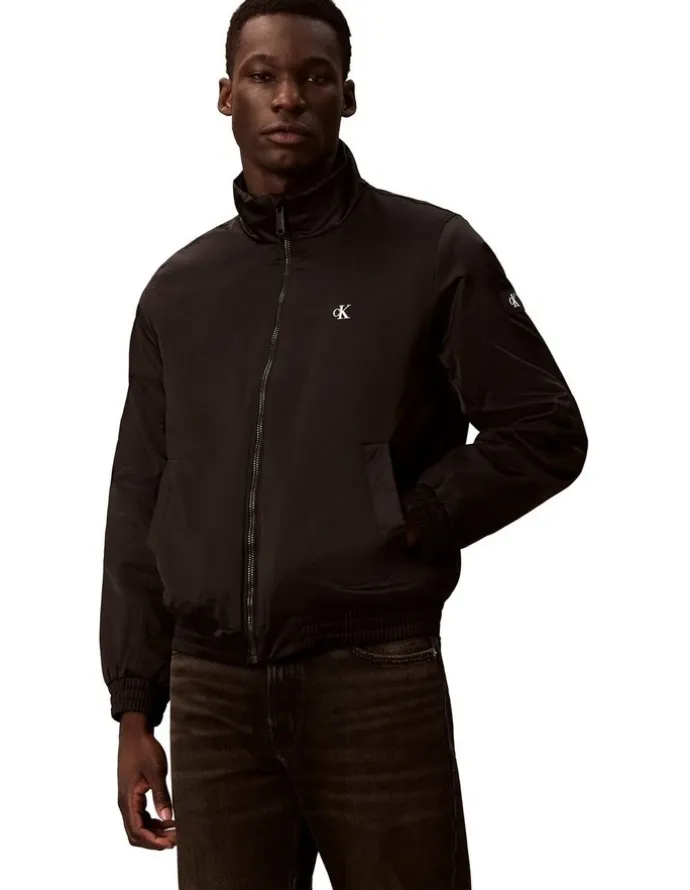 Calvin Klein Jeans Long Sleeve Padded Harrington Jacket in Black