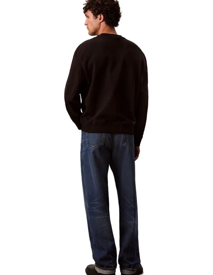Calvin Klein Jeans Oversized Monogram Sweatshirt in Black