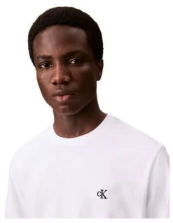 Calvin Klein Jeans Short Sleeves Easy Monogram Tee in White