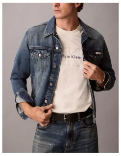 Calvin Klein Jeans Short Sleeve Relaxed Denim Washed Monologo Graphic T-shirt