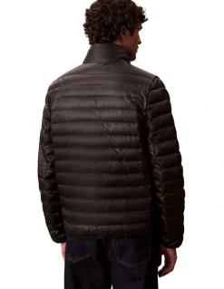 Calvin Klein Light Weight Nylon Channeled Puffer Jacket in Black