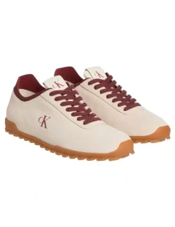 Calvin Klein Low Profile Runner Su Sneaker in Creamy White/Razzleb