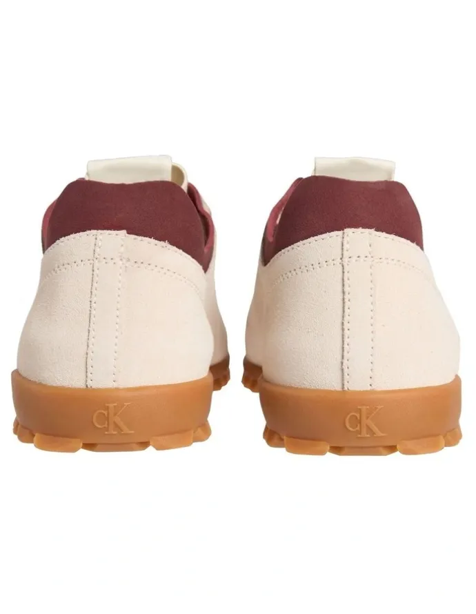 Calvin Klein Low Profile Runner Su Sneaker in Creamy White/Razzleb