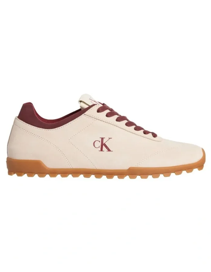 Calvin Klein Low Profile Runner Su Sneaker in Creamy White/Razzleb