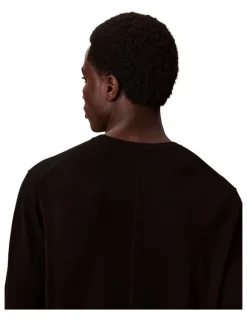 Calvin Klein Merino Crew Neck Sweater in Black