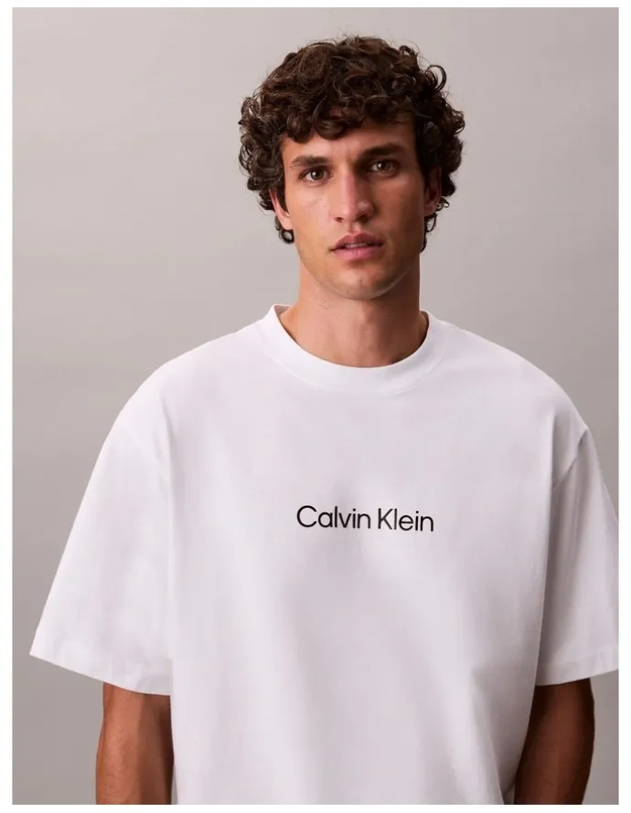 Calvin Klein Relaxed Standard Logo T-shirt in Bright White
