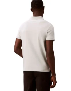 Calvin Klein Short Sleeve Slim Refined Pique Polo Shirt in Pale Meadow