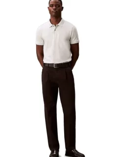 Calvin Klein Short Sleeve Slim Refined Pique Polo Shirt in Pale Meadow