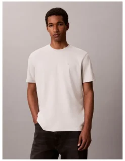 Calvin Klein Short Sleeve Supima Chest Embroidered T-shirt in Moonstruck