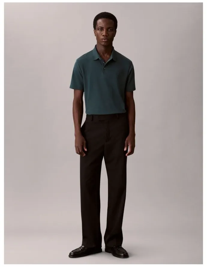 Calvin Klein Short Sleeve Supima Chest Embroidered Polo in Nearly Navy
