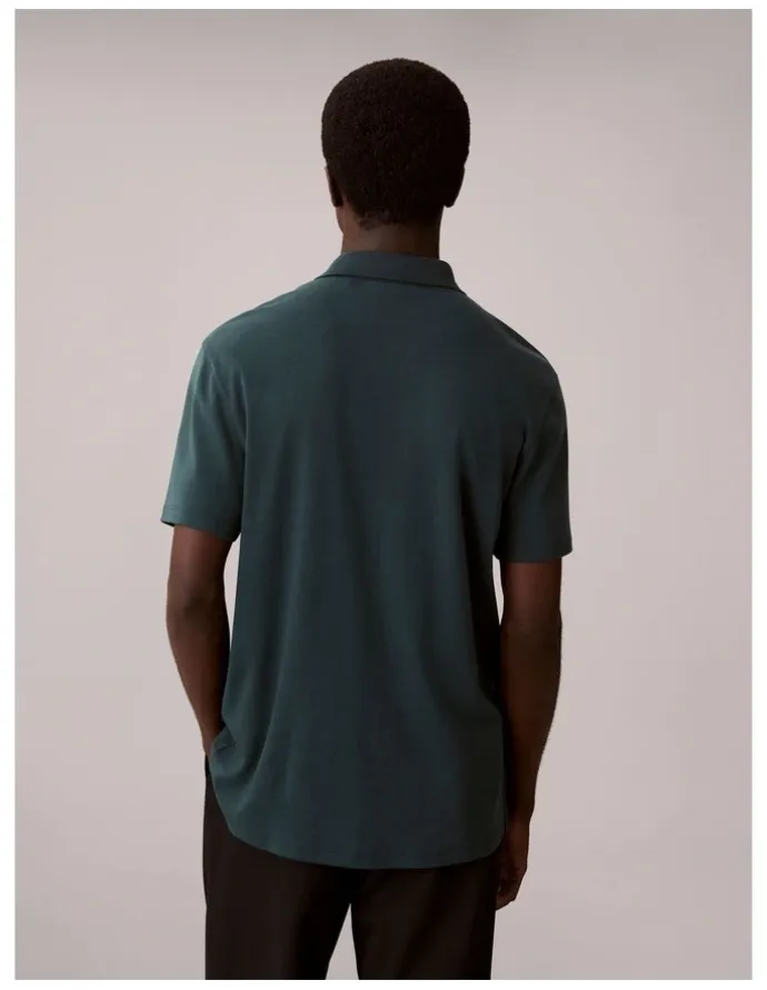 Calvin Klein Short Sleeve Supima Chest Embroidered Polo in Nearly Navy