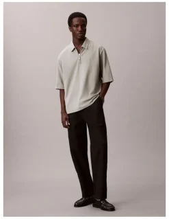 Calvin Klein Short Sleeve Supima Chest Embroidered Polo in Shadow
