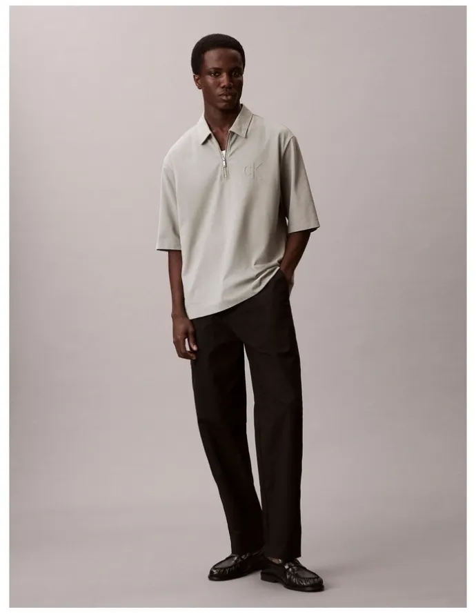Calvin Klein Short Sleeve Supima Chest Embroidered Polo in Shadow