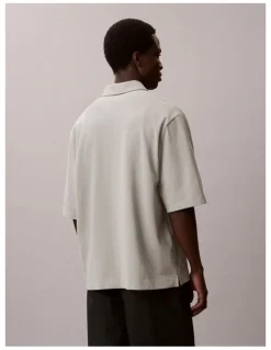 Calvin Klein Short Sleeve Supima Chest Embroidered Polo in Shadow