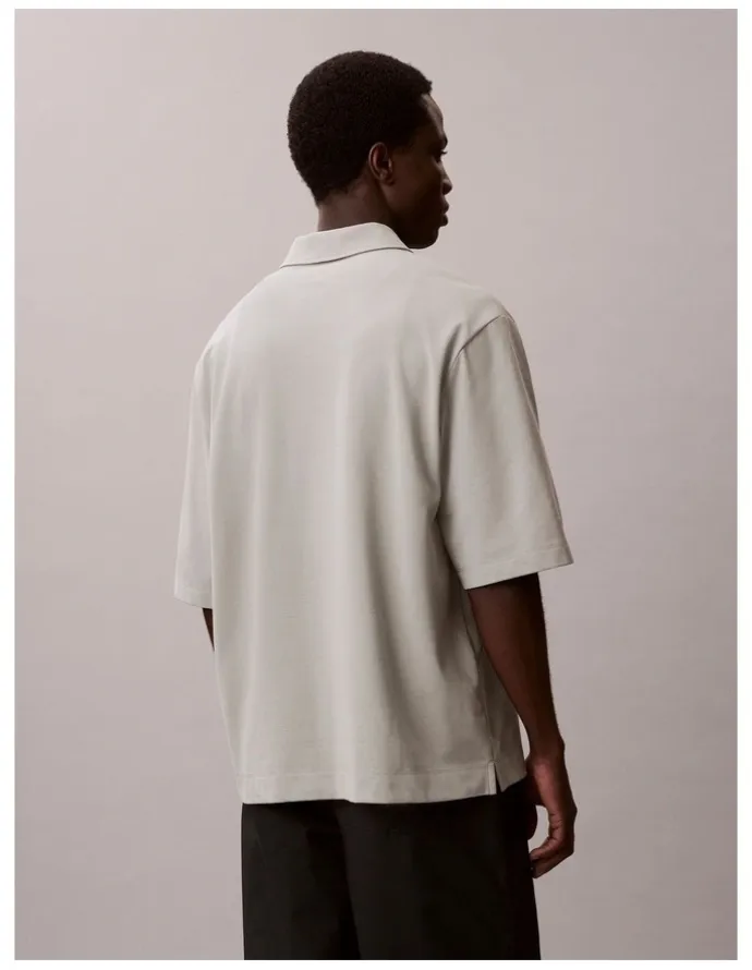Calvin Klein Short Sleeve Supima Chest Embroidered Polo in Shadow