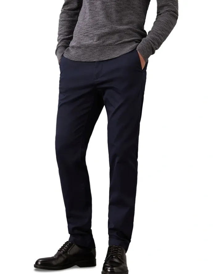 Calvin Klein Slim Cotton Stretch Chino Trouser in Dark Sapphire