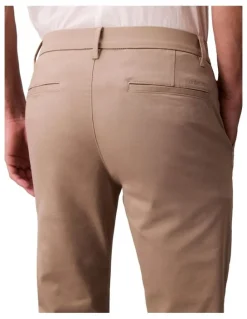 Calvin Klein Slim Cotton Stretch Chino Trouser in Vintage Khaki
