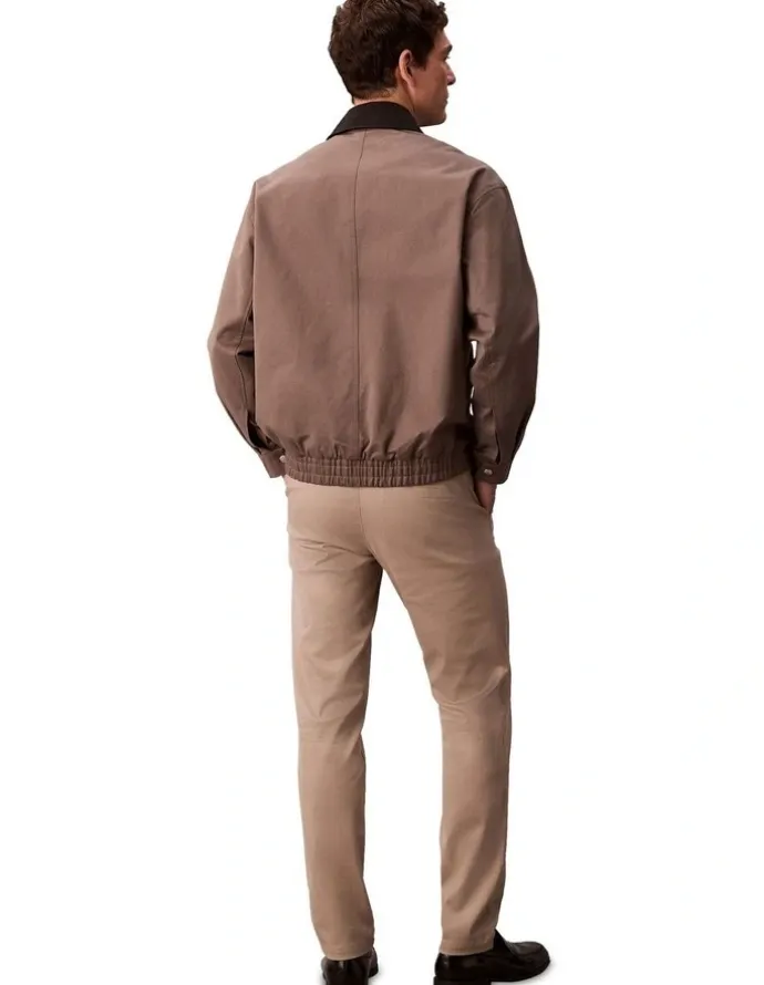 Calvin Klein Slim Cotton Stretch Chino Trouser in Vintage Khaki