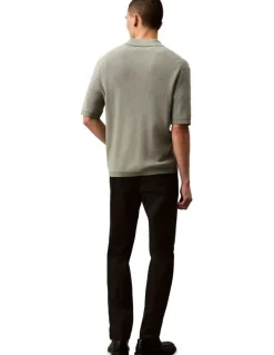 Calvin Klein Slim Cotton Stretch Chino Trouser in Black