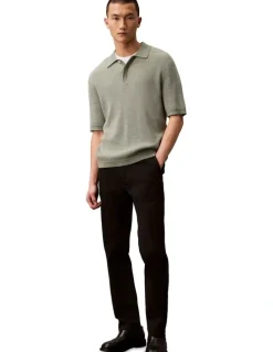 Calvin Klein Slim Cotton Stretch Chino Trouser in Black