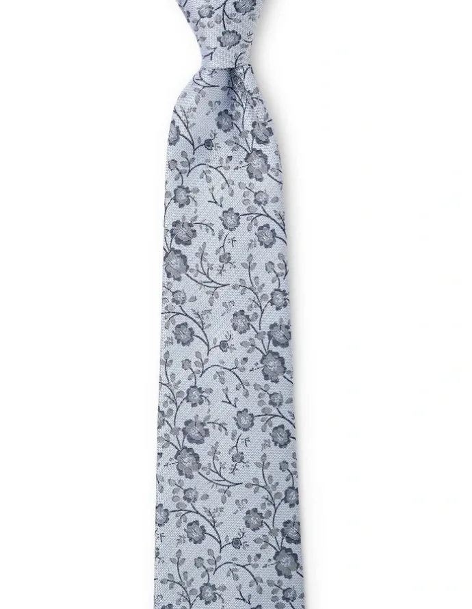 Cambridge Blossoms Silk Tie In Sky