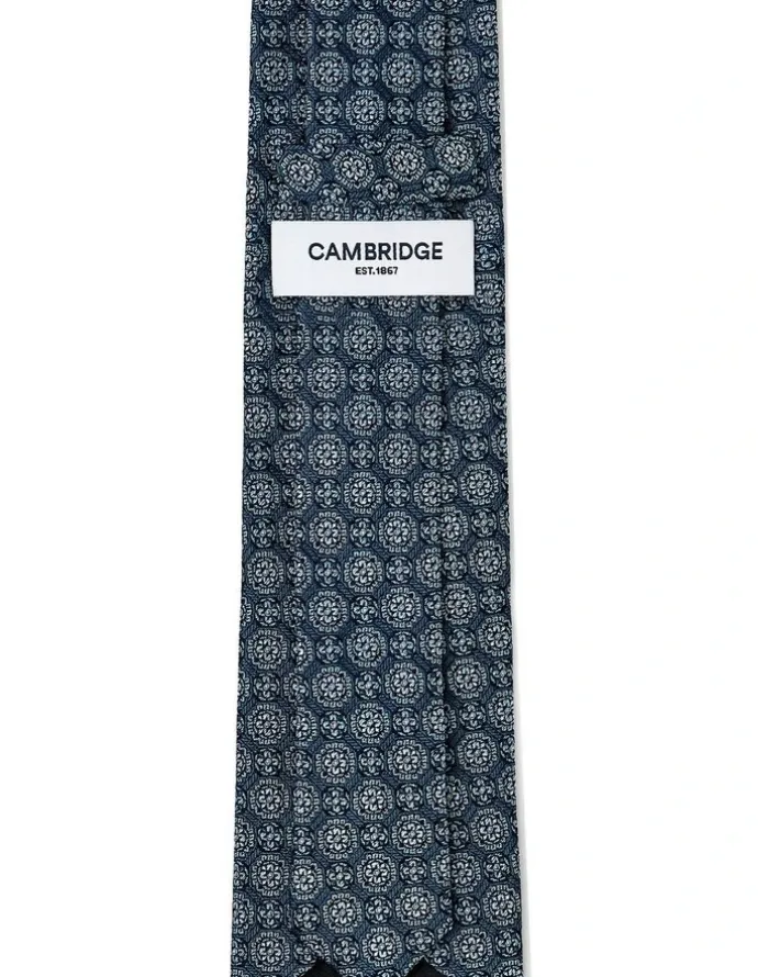 Cambridge Double Foulard Silk Tie In Teal