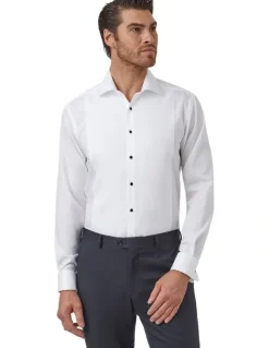 Cambridge Essex Modern Fit Tuexdo Shirt in White