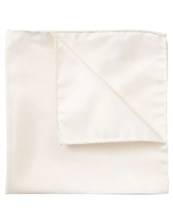 Cambridge Formal Silk Pocket Square in Ivory