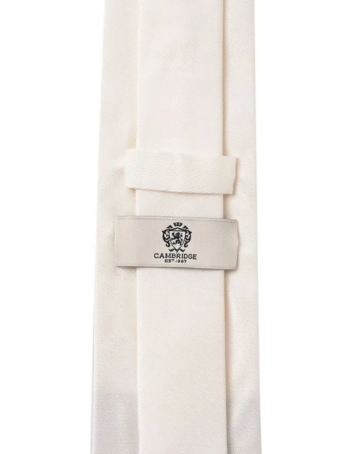 Cambridge Formal Silk Tie in Ivory