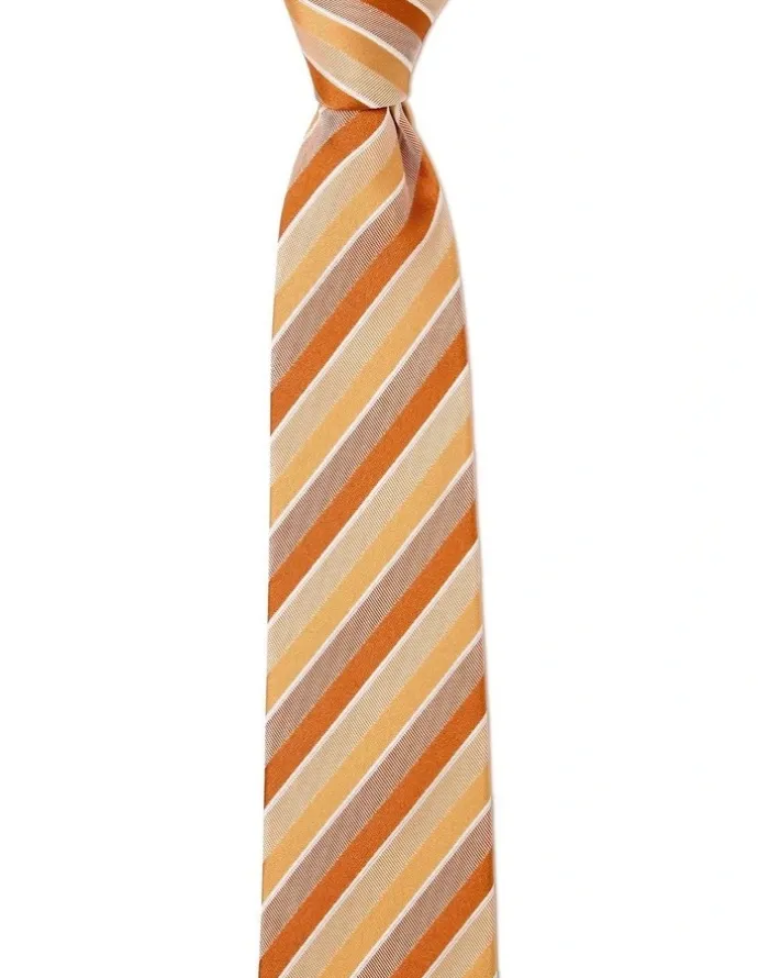 Cambridge Grosgrain Stripe Silk Tie In Yellow