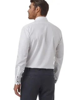 Cambridge Kent Modern Fit Tuxedo Shirt in White