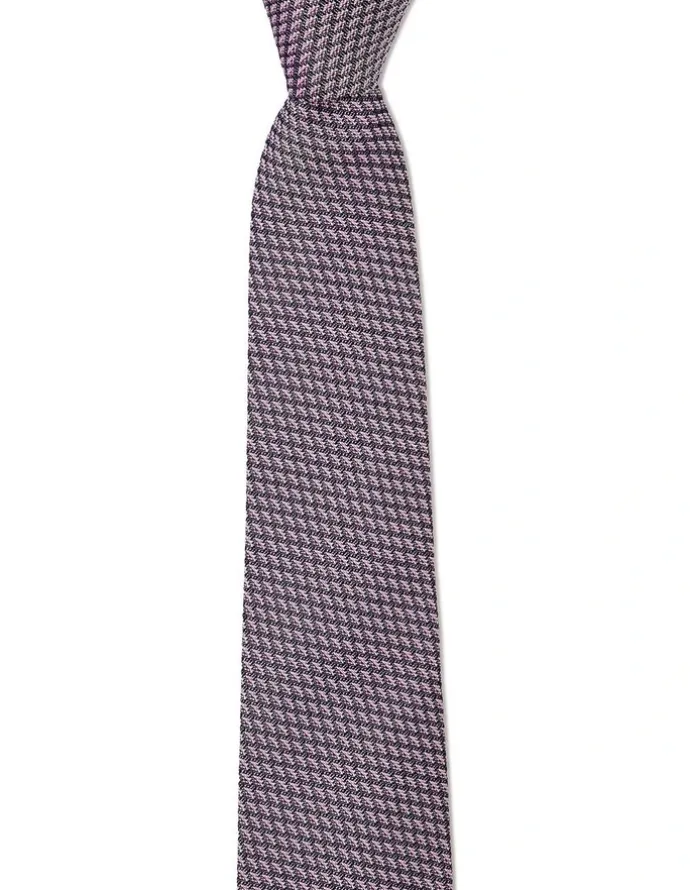 Cambridge Lattice Silk Tie In Pink