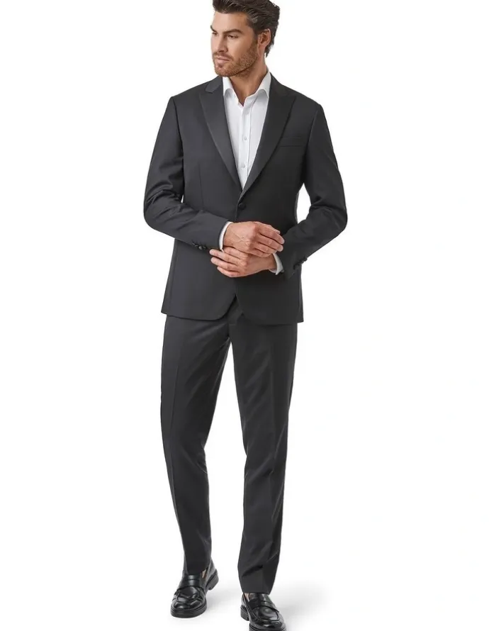 Cambridge Pickford Modern Fit Tuxedo Jacket Black