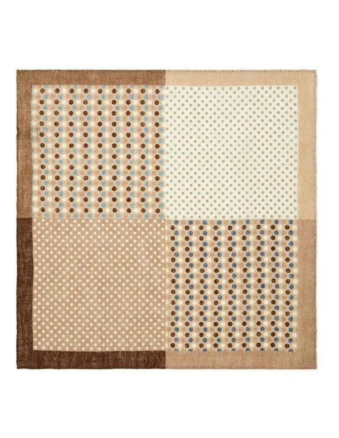 Cambridge Polkadot Linen Pocket Square in Coffee