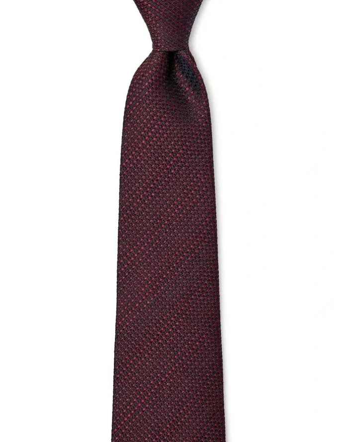 Cambridge Textured Stripe Silk Tie In Bordeaux