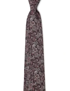 Cambridge Tonal Paisley Silk Tie In Mauve