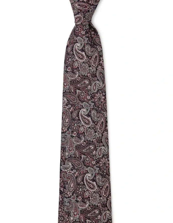 Cambridge Tonal Paisley Silk Tie In Mauve