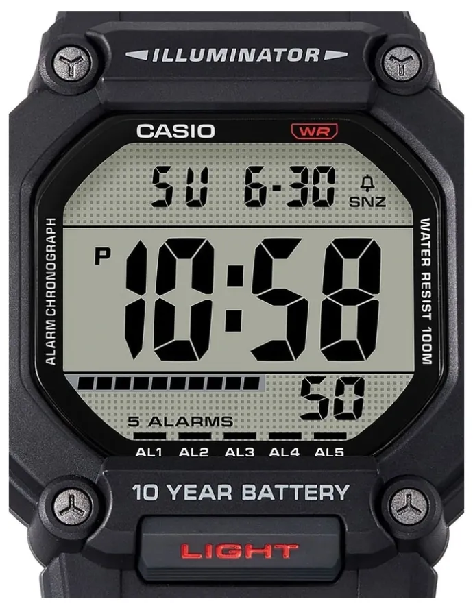 CASIO Resin Digital AE1600H-1A Watch in Black