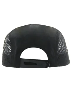 Caterpillar Ao Print Polyester Mesh Snapback Baseball Cap in Pitch Black