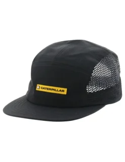 Caterpillar Ao Print Polyester Mesh Snapback Baseball Cap in Pitch Black