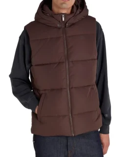 Champion Rochester Puffer Vest in Brown