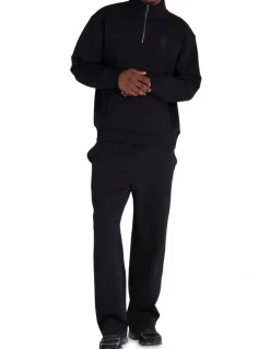 Champion Base Quarter Zip Sweat Top in Black