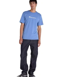 Champion Puff Script Tee in Blue