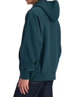 Champion Reverse Weave C Logo Hoodie in Emerald Allure