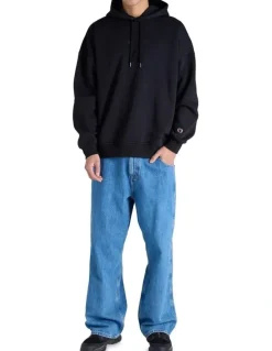 Champion Tonal Script Hoodie in Black