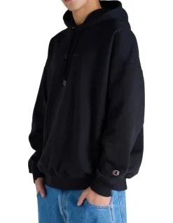 Champion Tonal Script Hoodie in Black